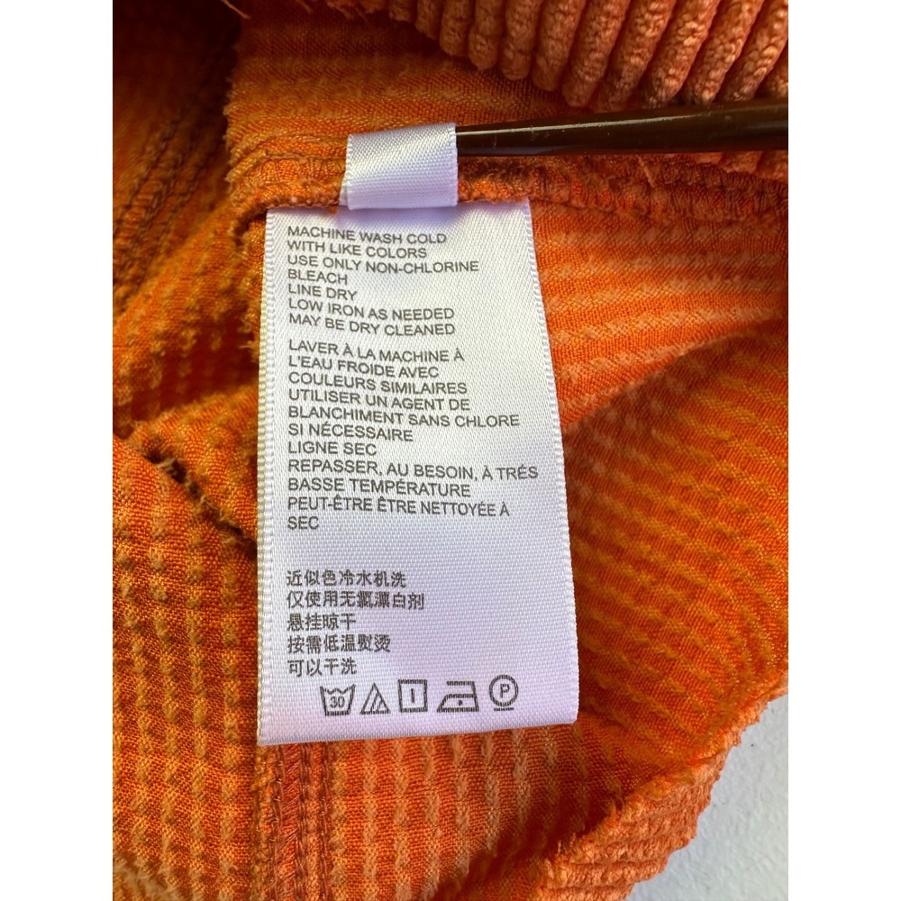 NEW BDG Urban Outfitters XS Orange Corduroy Button Up Crop Shirt Shacket Jacket - Picture 13 of 16